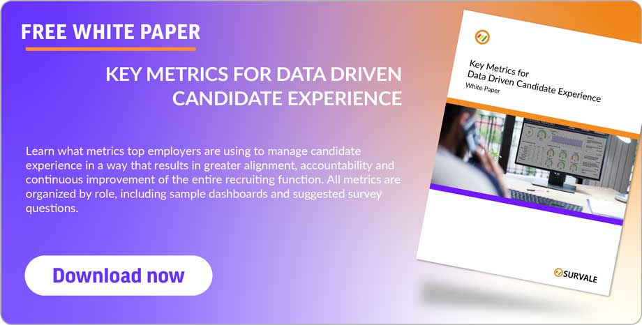 Candidate experience metrics for data driven experiences